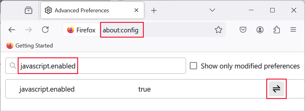 Firefox: Deaktivieren Sie auf der Registerkarte „Inhalt“ unter „Optionen“ das Kontrollkästchen „Javascript aktivieren“.