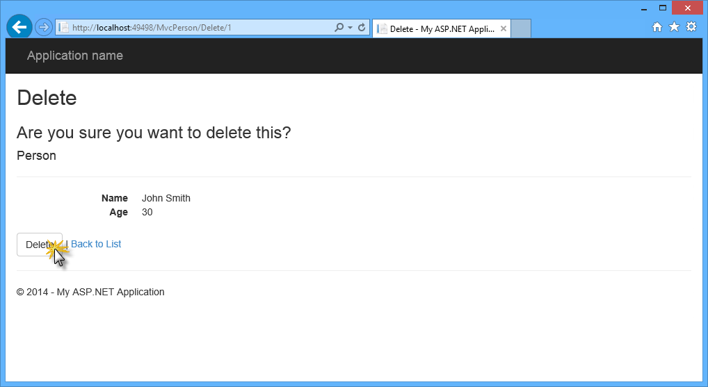 Löschen einer Person