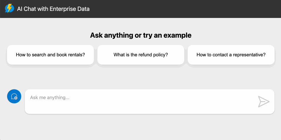 Screenshot der Chat-App im Browser mit dem Textfeld 