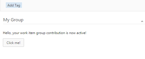 Screenshot, der das Symbolleistenelement im Arbeitselementformular zeigt.