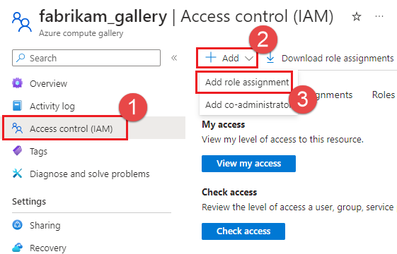 Screenshot, der zeigt, wie man eine Rollenzuweisung hinzufügt.