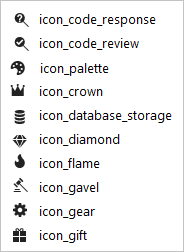 , icon_palette, icon_crown, icon_database_storage, icon_diamond, icon_flame, icon_gavel, icon_gear, icon_gift, icon_government, icon_headphone