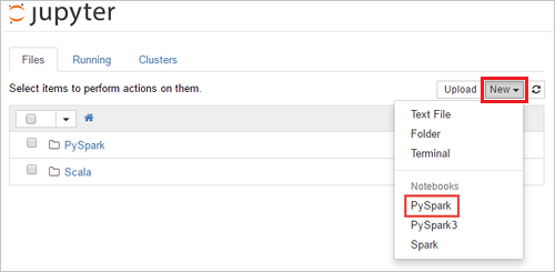 Erstellen einer Jupyter&nbsp;Notebook-Instanz zum Ausführen einer interaktiven Spark&nbsp;SQL-Abfrage.