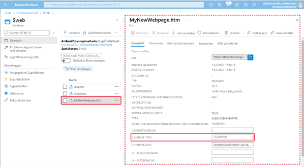 Abbildung, die zeigt, wie Blob-Inhaltstypen überprüft werden