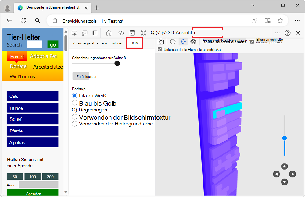 Die Dom-Registerkarte