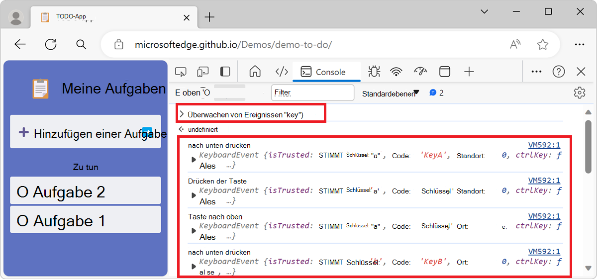 Überwachen von Schlüsselereignissen