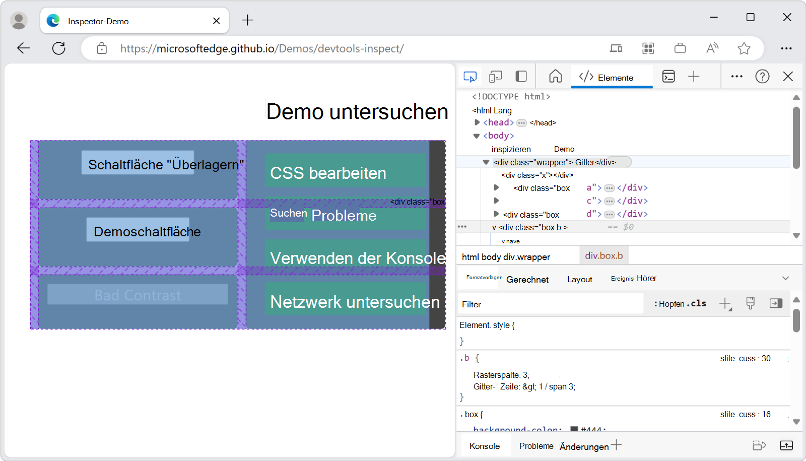 Ein Element, das über die CSS-Eigenschaft 