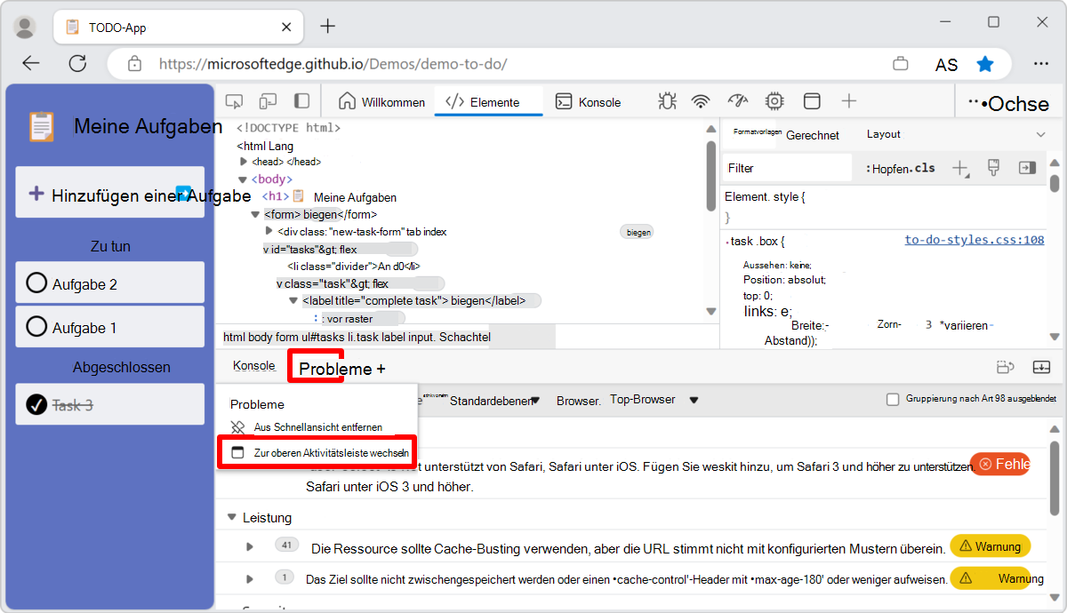 Verschieben eines Tools von der Symbolleiste 