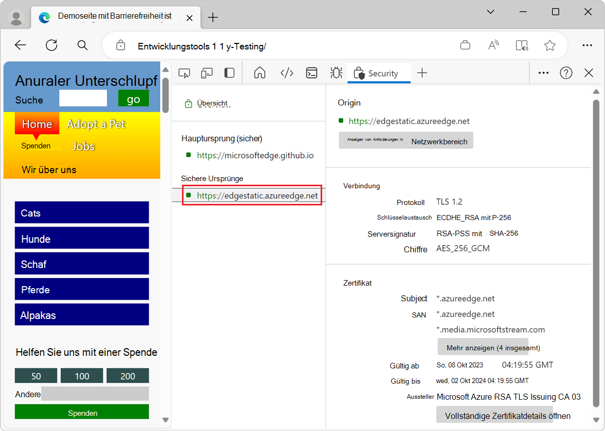 Hauptursprungsdetails