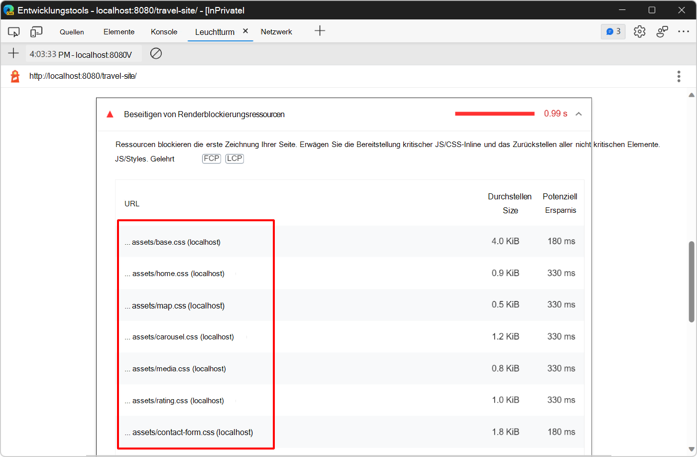 Weitere Informationen zur Möglichkeit zur Beseitigung von Renderblockierungsressourcen