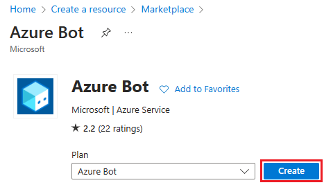 Screenshot: Erstellung Azure Bots