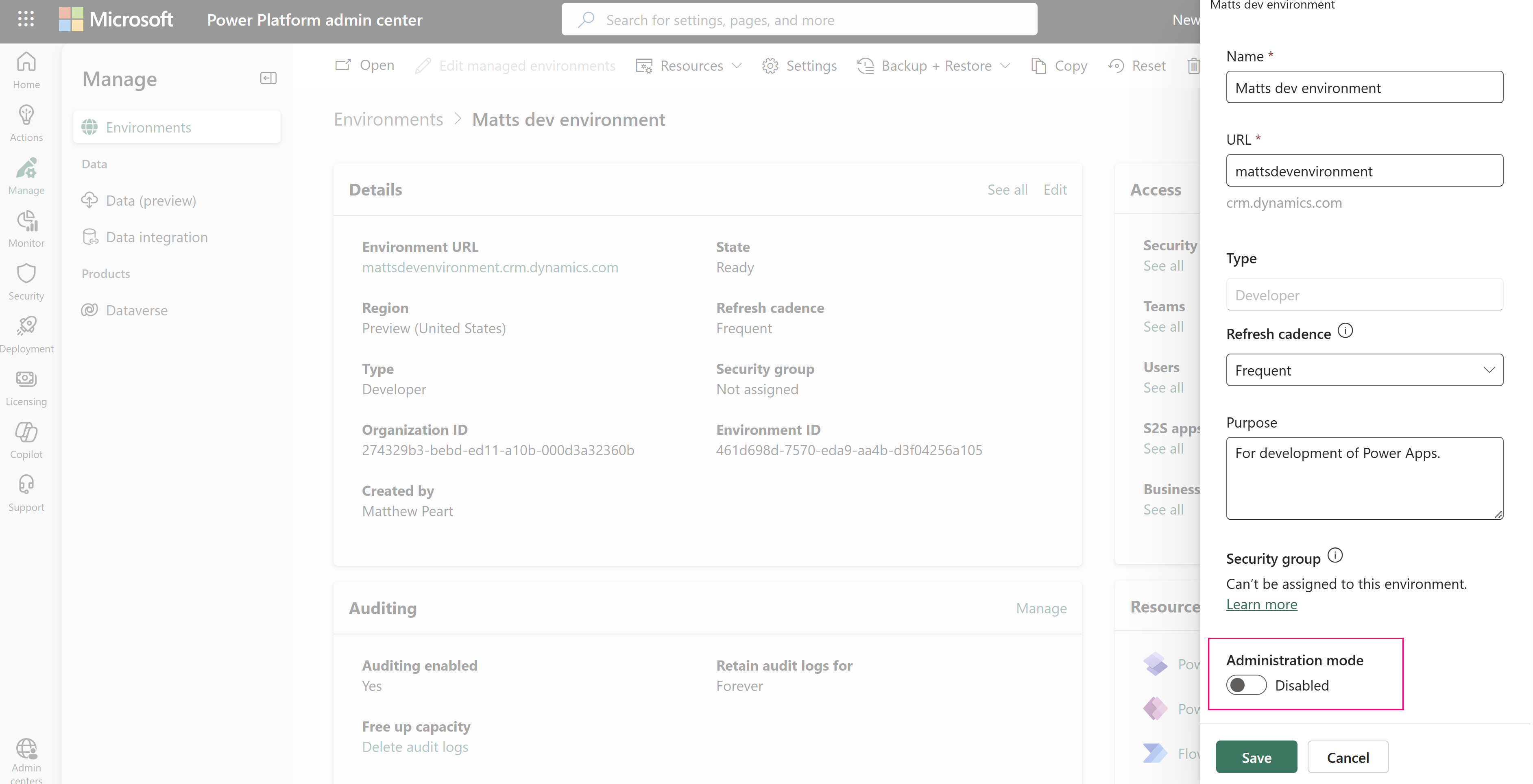 Administratormodus deaktivieren