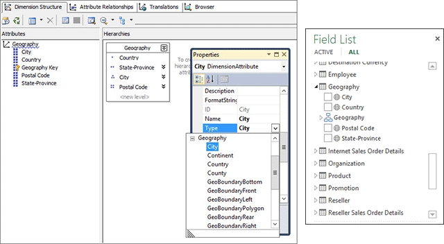 geography-Typen, Dimensionsattribut