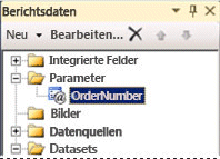 Der neue Parameter wird dem Berichtsdatenbereich hinzugefügt