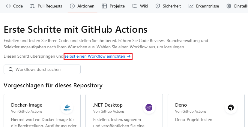 Screenshot der Registerkarte