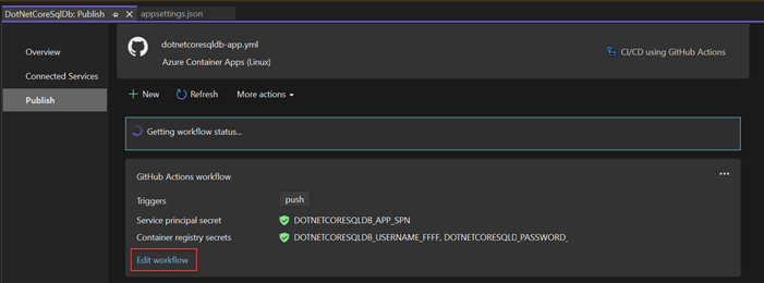 Screenshot, der zeigt, wie der Workflow bearbeitet wird.