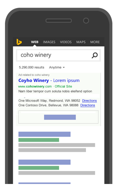 Search results on mobile Search results on mobile