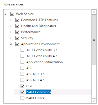 ISAPI and CGI features in Web Server Role ISAPI and CGI features in Web Server Role
