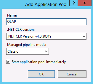 Screenshot of Add Application Pool dialog Screenshot of Add Application Pool dialog