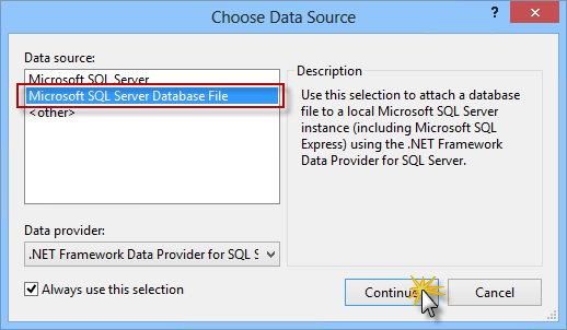 Choose data source Choose data source