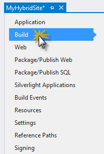 Build section Build tab