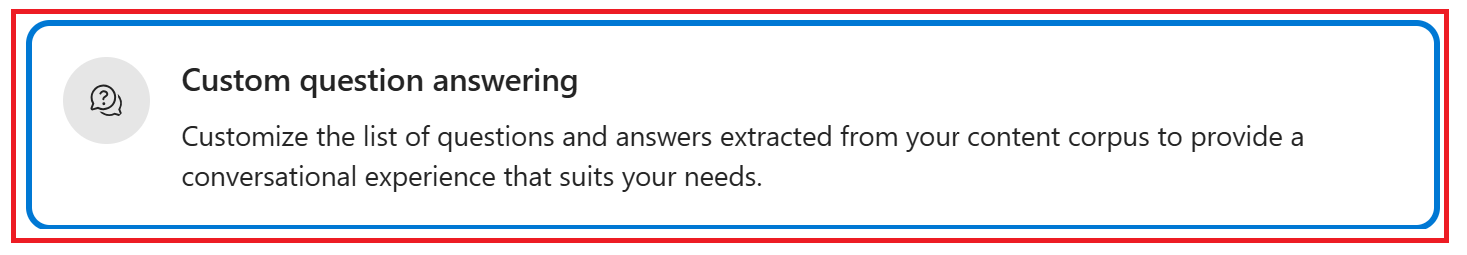 Screenshot of custom question answering tab in the Foundry.