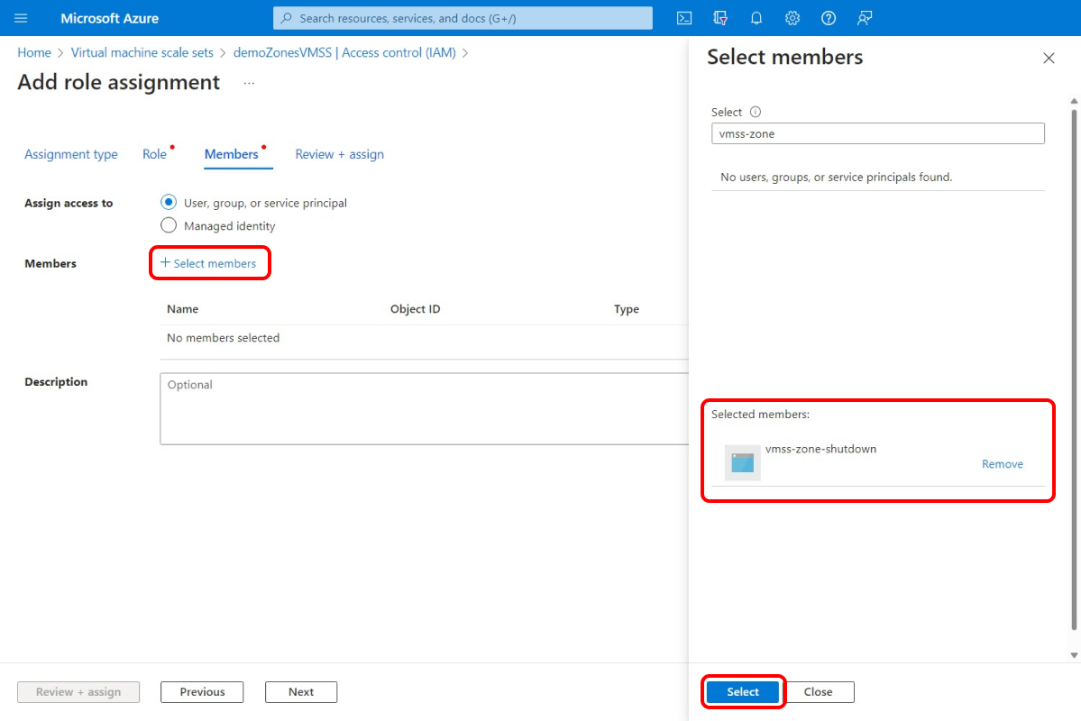 Screenshot that shows the Access control overview.