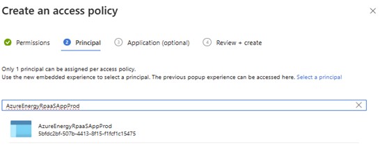 Screenshot of create an access policy.
