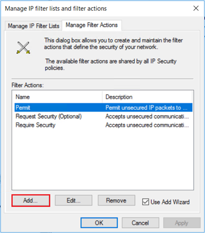 add Filter Action 16