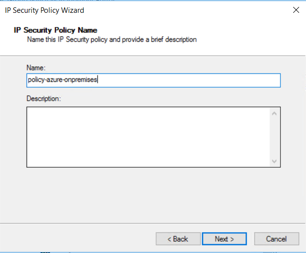 name of the IPsec policy 38