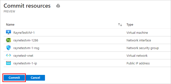 Page to commit resources to finalize move