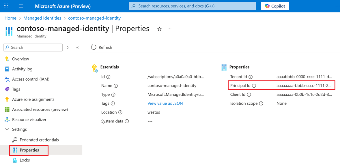 Screenshot that shows the location of the object ID.