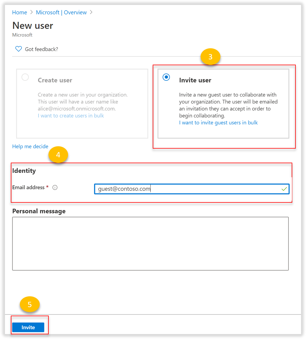 Enter the email address to find the selected user