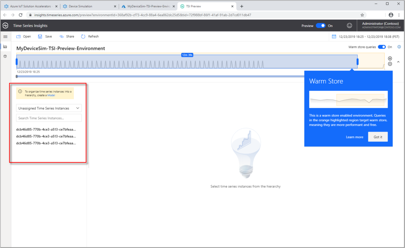 List of unparented instances.