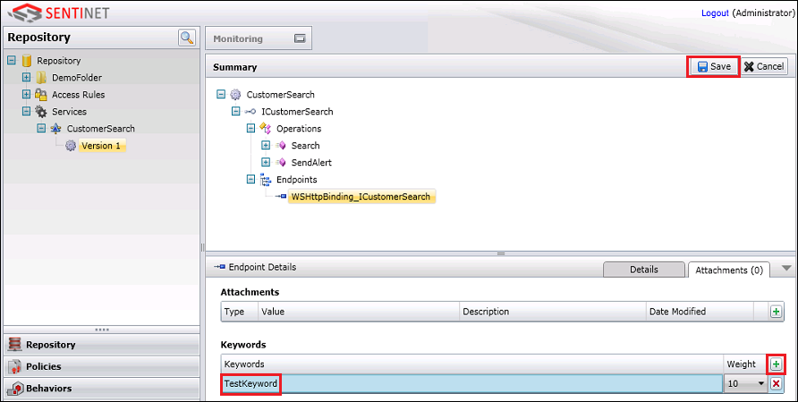 SentinetWP_EnterKeyword Specify a keyword