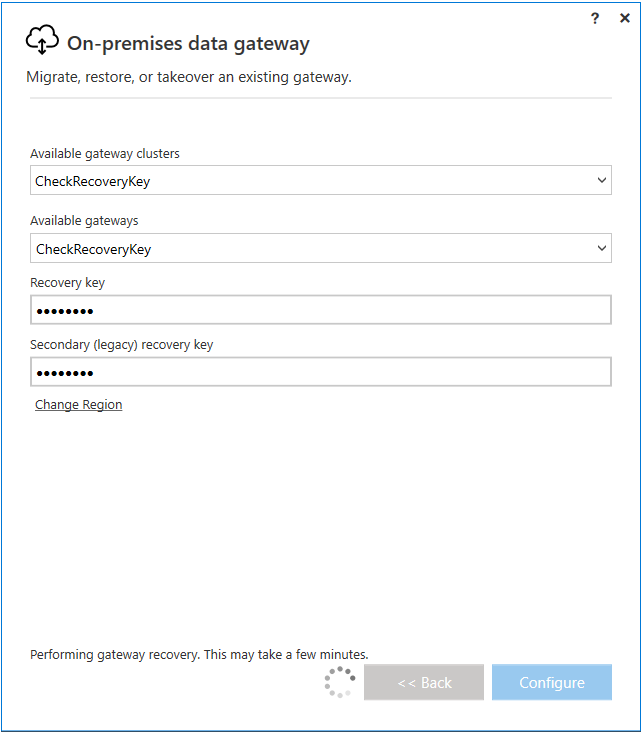 Screenshot of the recovery key page with the legacy recovery key item displayed.