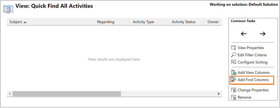Select Add Find Columns Add Find Columns.