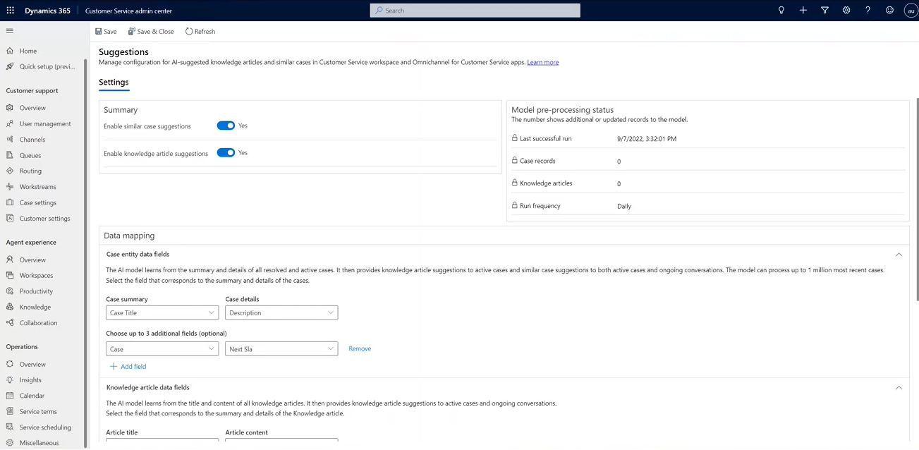 Enable AI-suggested similar cases Enable AI-suggested similar cases.