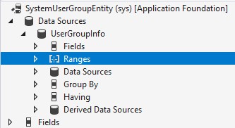 Screenshot of Data Sources Ranges.