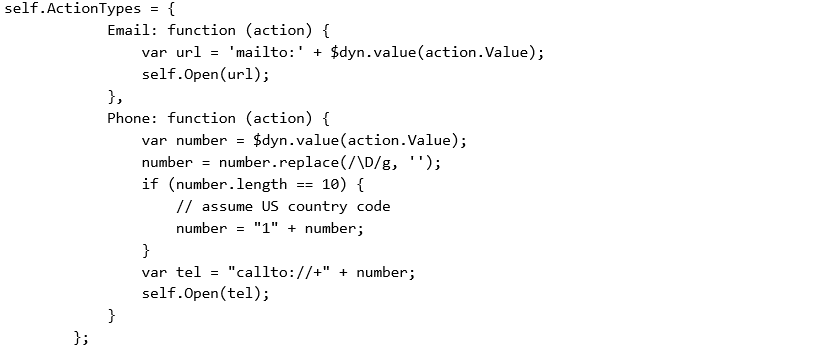 Code example with client-only property added to extend the view model.