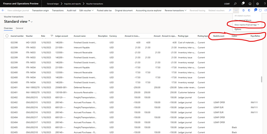 Showing deactivated tags.