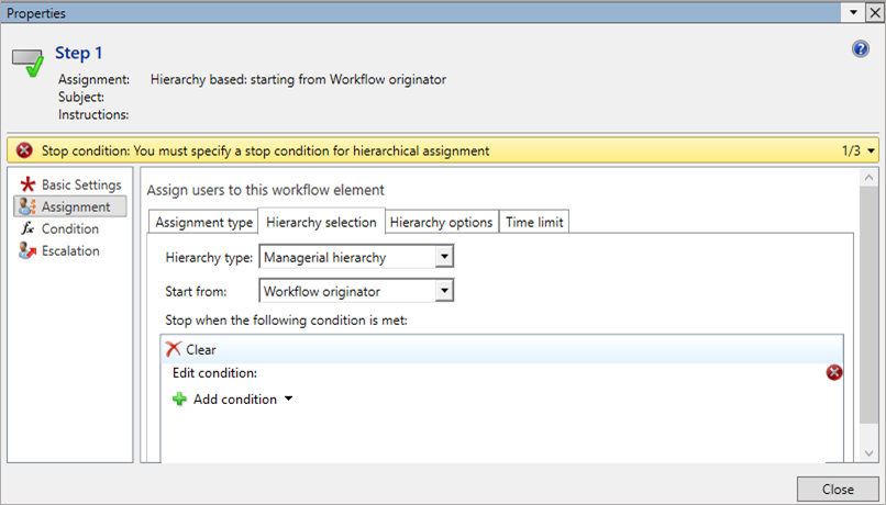 Specify managerial hierarchy.