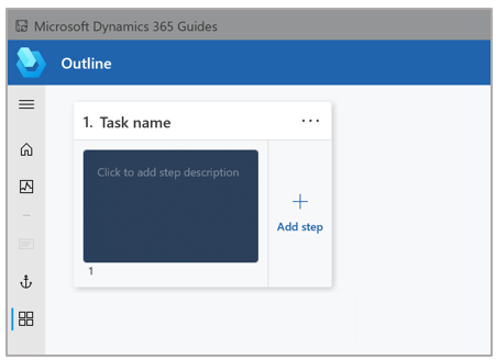 Task and step in a new guide Task and step in a new guide.