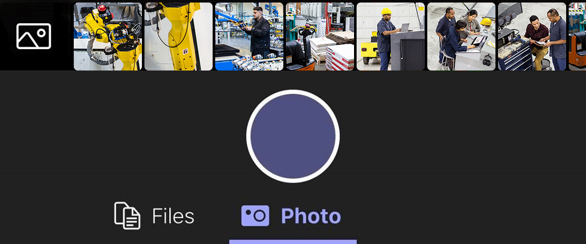 SharePhoto Screenshot of the photo option in Teams mobile.