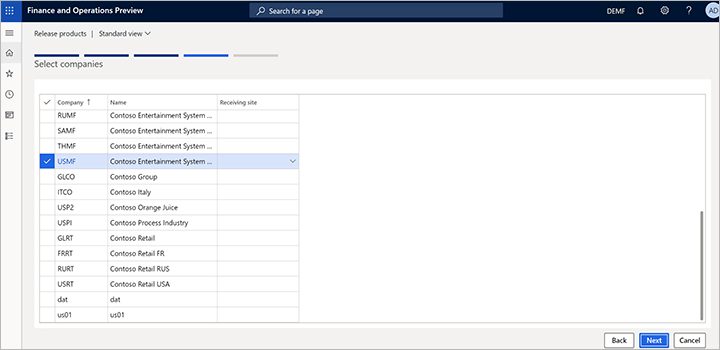 Selecting the companies to release to Selecting the companies to release to.