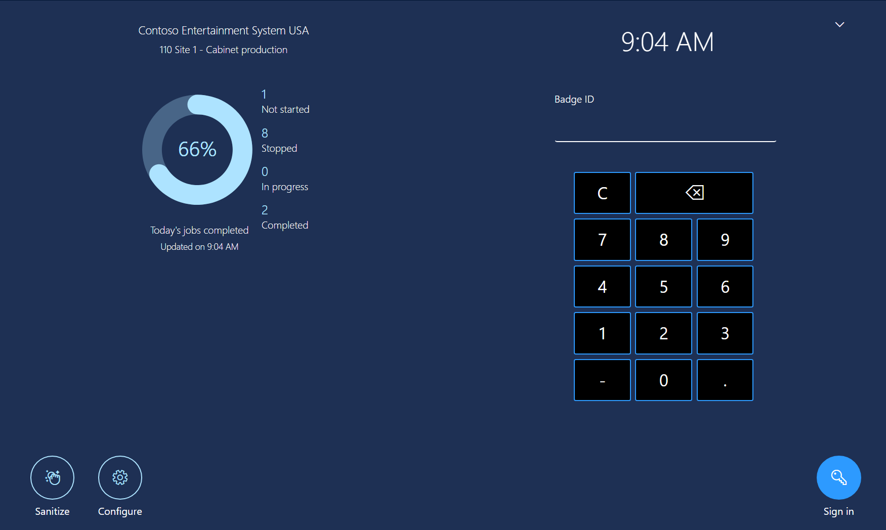 Production floor execution interface sign-in page Production floor execution interface sign-in page.