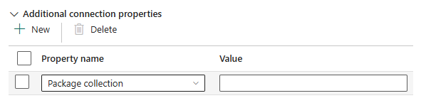 Screenshot showing additional connection properties for source.