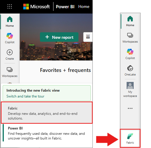 Screenshot of the experience switcher menu, showing where to select Data Science.