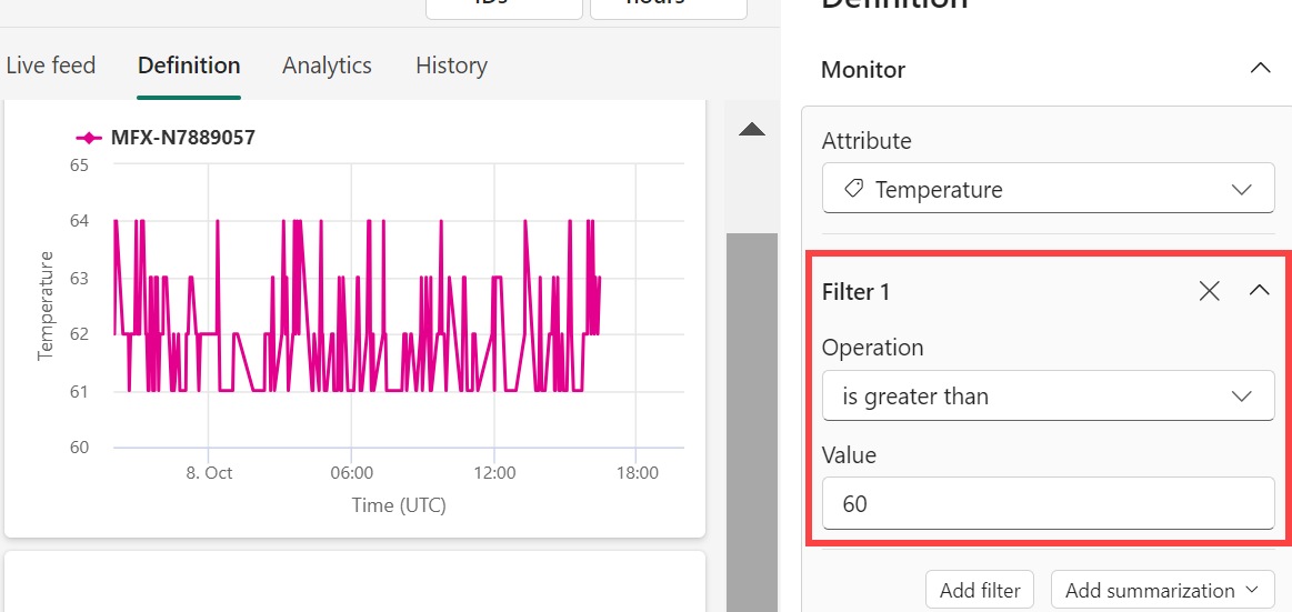 Screenshot of using an activator filter.
