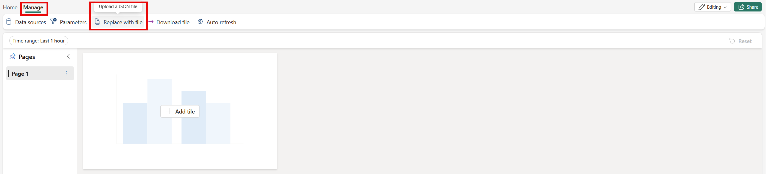 Screenshot of the Replace with file option.